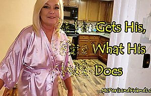 As long as he gets his he dont care what his slutty wife does