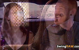 Amateur swingers with fake tits pool party