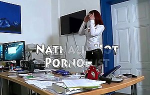 On her first office job, natalie honey gets some ana 