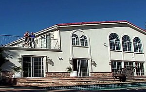 Blonde slut squirting like a hose as she gets her pussy fucked outdoors