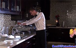 Real cougar bride gets facialized