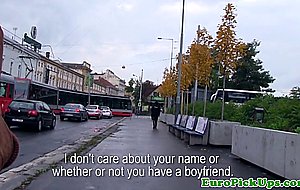 Euro girlnextdoor sucks cock for cash