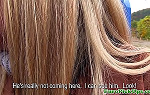 Euro girlnextdoor sucks cock for cash