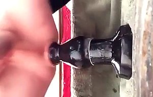 Shaved twink double bang ass streching 