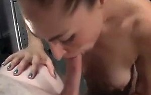 Smoking Babe Sucks A Guys Giant Cock Till It Blows Cum On Her Face