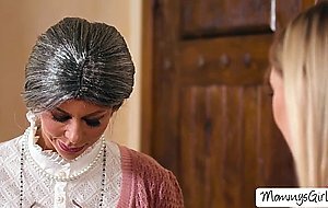 MILF Alexis Fawx disguised as housekeeper to fuck her stepdaugther