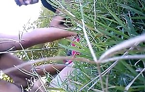 Turkish threesome outdoors 