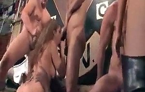 Savanna And Bridgette Get Gangbanged