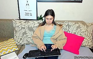 Clothed amateur chats in webcam show