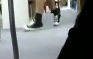 Busty blonde webcam fun in public