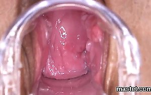 Horny czech teenie gapes her spread vagina to the 