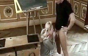 Amazing blonde teen`s private...