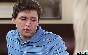 Stepson consoles his bombastic big boobed MILF mommy