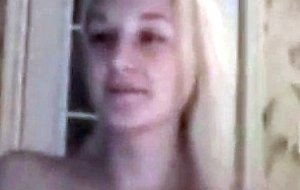 Cute honey teen blondie dildoing