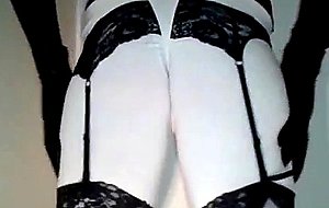 Amateur CD in black stockings 2