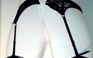 Amateur CD in black stockings 2
