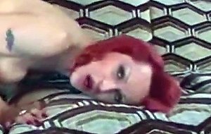Tranny With Red Hair Stuffed Hard
