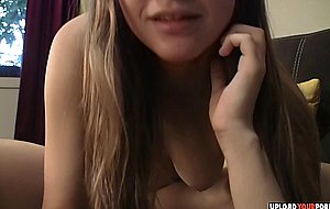 Hot sexy teen in socks plays with her slit — 