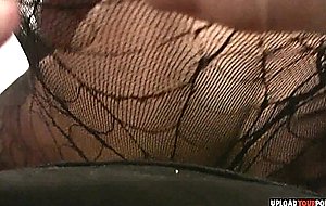 Big ass beauty seducing her man in pantyhose — 