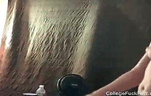 Steamy blonde teen gets fucked while others are busy partying