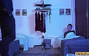Mature old priest punishes young twink and fucks him