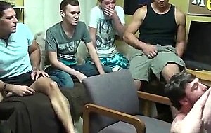 College boy with two dicks in mouth