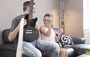 Old4k. tricky girl wanted to play with daddy's tool in pants