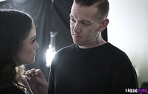 Petite teen Lily Glee gagging on her boyfriends big cock