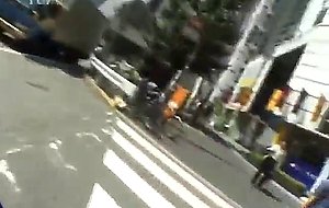 Hiiragi flashes her tits and pussy in public on a bridg