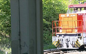 Stretching her teen pussy