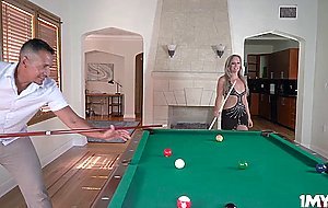 Stud eating Tucker Stevens pussy right on top of the pool table
