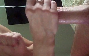 Wife giving a blowjob after a shower