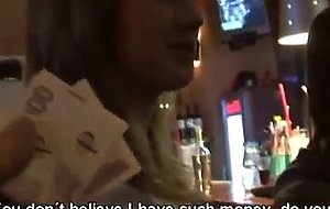 Czech barmaid nikola is sucking cock for a money