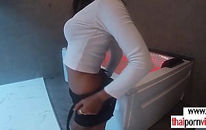 Asian teen gives her boyfriend a sexy footjob hardcore