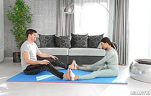 Yoga is easier when you have a honey nude girl with a lovely pussy and big tits - Naked Girls