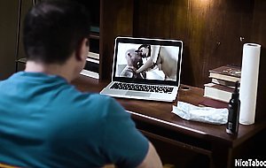 Petite stepdaughter sucked stepdads cock before sex
