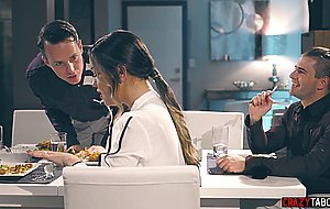 Desperate man uses time freezing machine to fuck latina