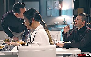 Desperate man uses time freezing machine to fuck latina