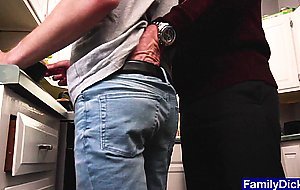 Horny stepdaddy fucks his young twink stepson bareback