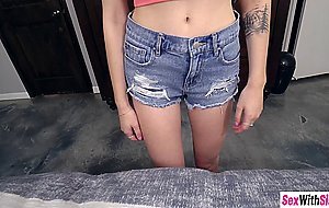 Blonde teen deepthroats her stepbrother and fucked hard