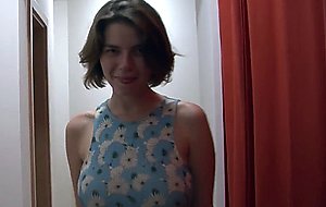 Hot stepsister gets caught masturbating in the hallway