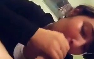 Girlfriend gives bj and swallows his load