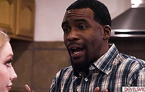 Smalltits teen stepdaughter fucked hard by her black stepdad