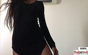 Asian teen blows her boyfriends cock and deepthroats his rod