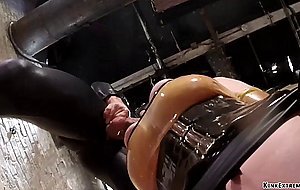 Master anal fucks bound MILF in latex