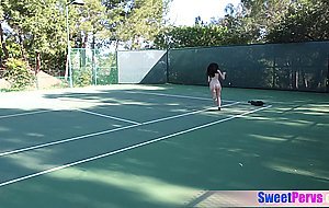 Naked tennis with teens outdoor ends in lesbian sex