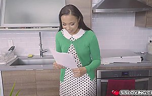 Helping my ebony stepsister relax by fucking her caramel pussy