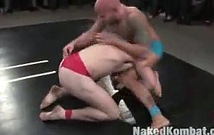 Two naked athletes fight and have sex in front of ...