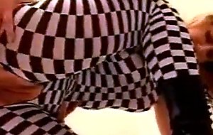 She licks cum off glass table