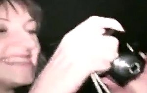 Women watch their friend get fucked in night club